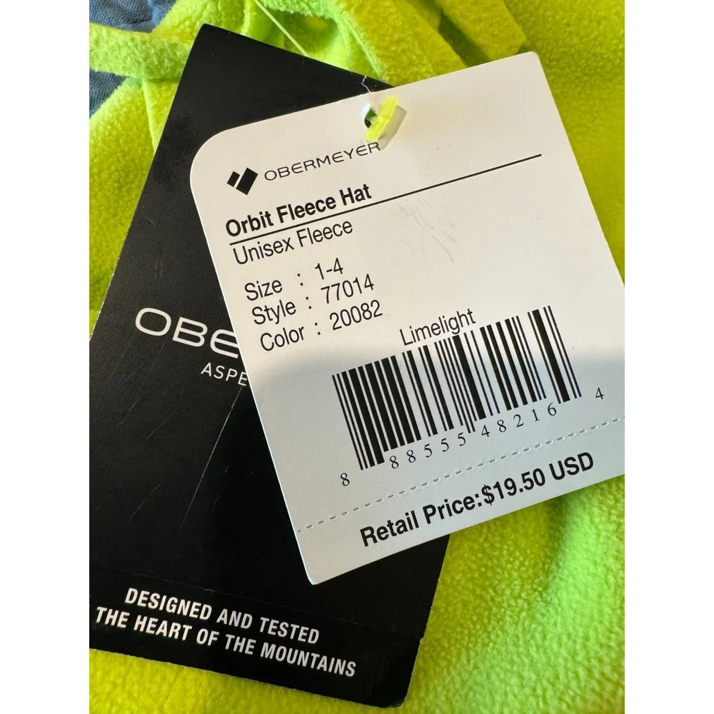 Obermeyer Unisex Kids Orbit Fleece Winter Hat Size 1-4 Limelight Model 77014